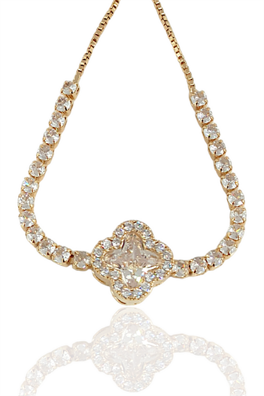 Çelik Asansörlü Taşlı Yonca Bileklik