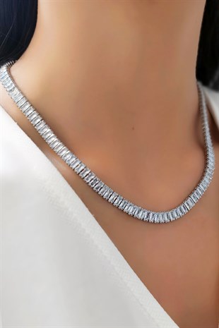 Baget Taşlı Su Yolu Kolye TrKolye5812 B31303