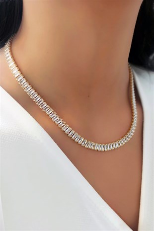 Baget Taşlı Su Yolu Kolye TrKolye5812 B31303