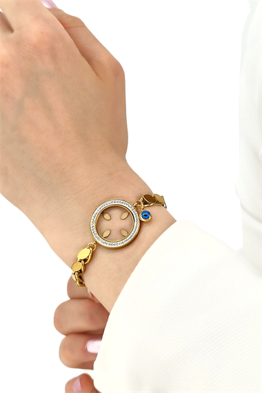 Çelik Çeyrek Uyumlu Arpa Bileklik