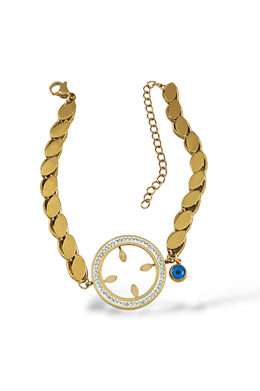 Çelik Çeyrek Uyumlu Arpa Bileklik