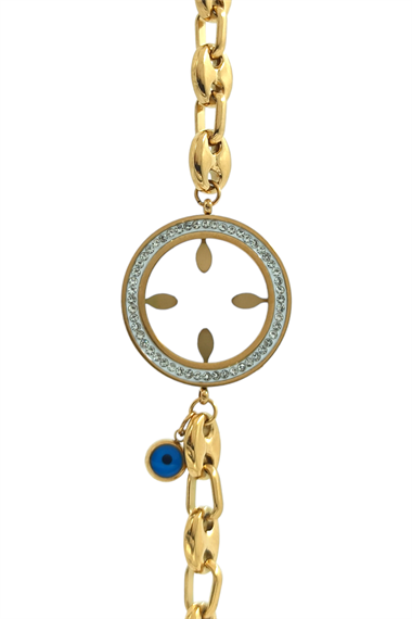 Çelik Çeyrek Uyumlu Düğme Bileklik