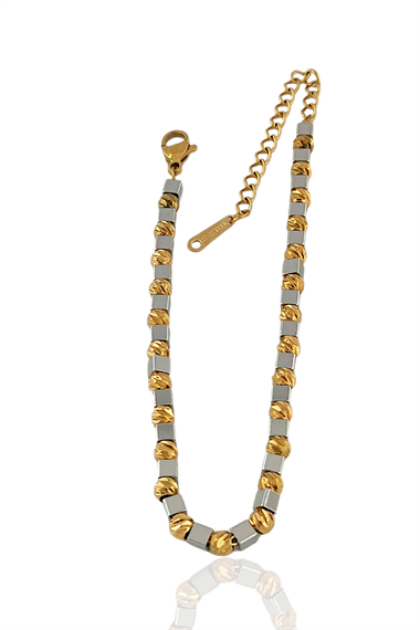 Çelik Çift Renk Dorika Küp Bileklik