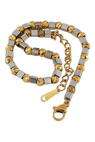 Çelik Çift Renk Dorika Küp Bileklik