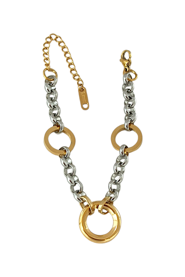 Çelik Çift Renkli Halkalı Bileklik