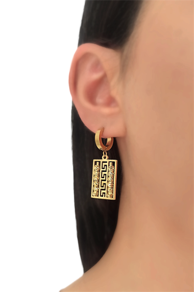 Çelik Dorika Kare Küpe 