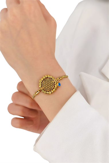 Çelik Dorika Yaşam Çiçeği Burgu Bileklik