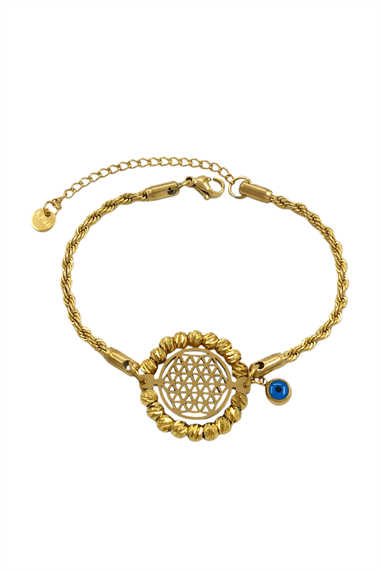 Çelik Dorika Yaşam Çiçeği Burgu Bileklik