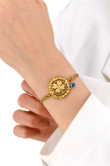 Çelik Dorika Yonca Burgu Bileklik 