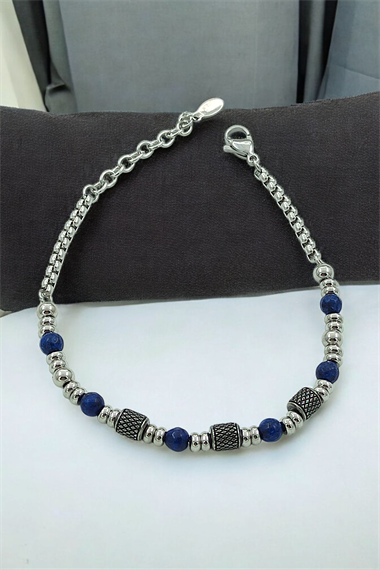 Çelik Erkek Bileklik Yuvarlak Boncuk Bileklik 707650