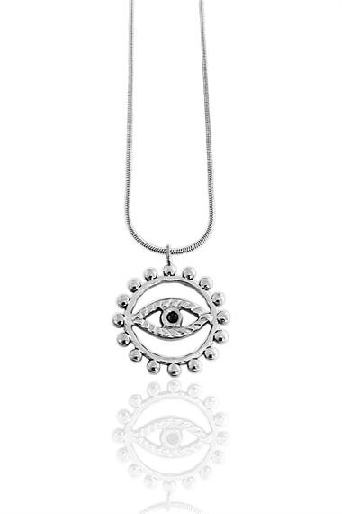 Çelik Göz Yılan Zincir Kolye 