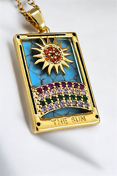 Çelik Güneş Tarot Kolye