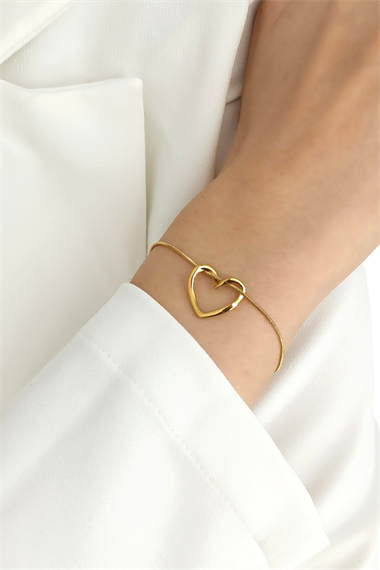 Çelik İçi Boş Kalp Bileklik