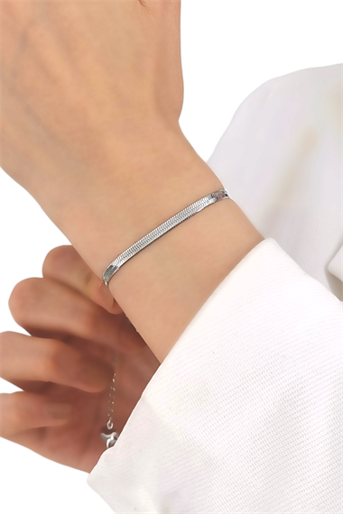 Çelik İnce İtalyan Zincir Bileklik