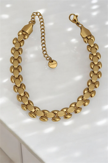 Çelik Kalın Lazer Kesim Bileklik