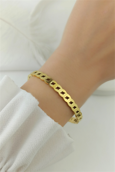 Çelik Klasik Zincir Model Çelik Kelepçe Bileklik TrBilek7882