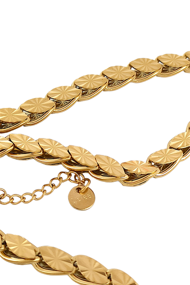 Çelik Lazer Kesim Arpa Zincir Kolye