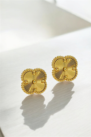 Çelik Lazer Kesim Yonca Küpe