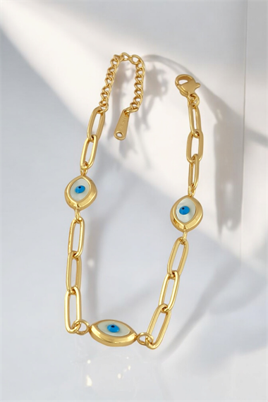 Çelik Mineli Göz Geçmeli Zincir Bileklik