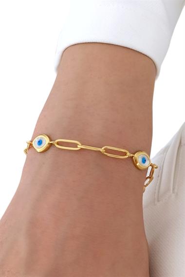 Çelik Mineli Göz Geçmeli Zincir Bileklik