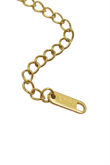 Çelik Mineli Taşlı Kuzey Yıldız Kolye
