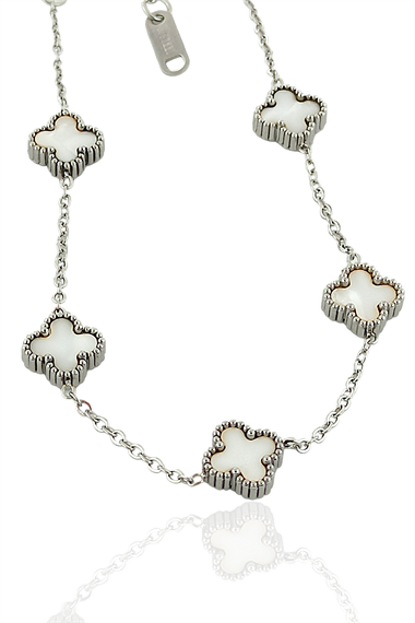 Çelik Minik Sedefli Yonca Bileklik Van Cleef Model