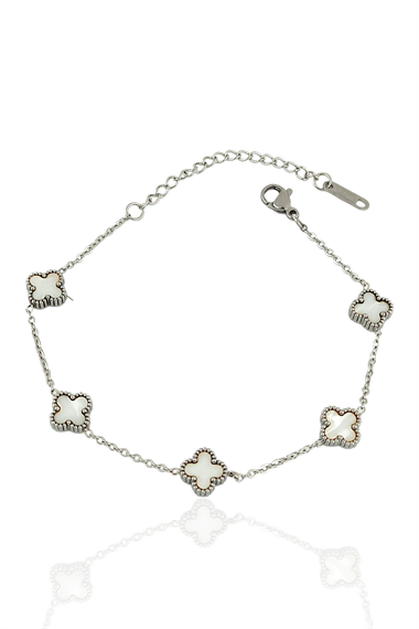 Çelik Minik Sedefli Yonca Bileklik Van Cleef Model