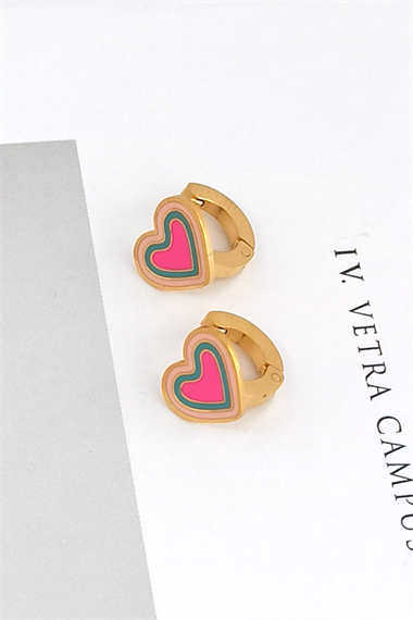 Çelik Minimal Çocuk Küpe Kelebek Küpe Kalp Küpe