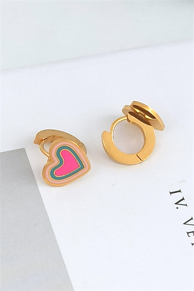 Çelik Minimal Çocuk Küpe Kelebek Küpe Kalp Küpe