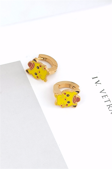 Çelik Minimal Çocuk Küpe Pikachu Küpe