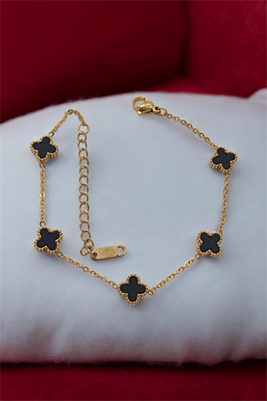 Çelik Minimal Sedefli Yonca Bileklik