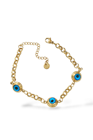 Çelik Nazar Boncuk Bileklik 