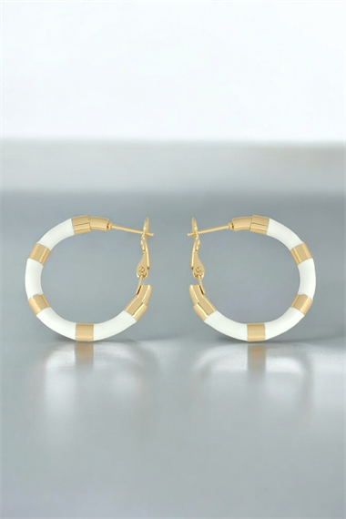 Çelik Plaka Mineli Halka Küpe