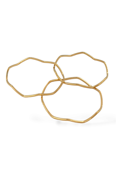 Çelik Renk Atmaz 3lü Zigzag Ajda Bileklik (6.90 cm) 