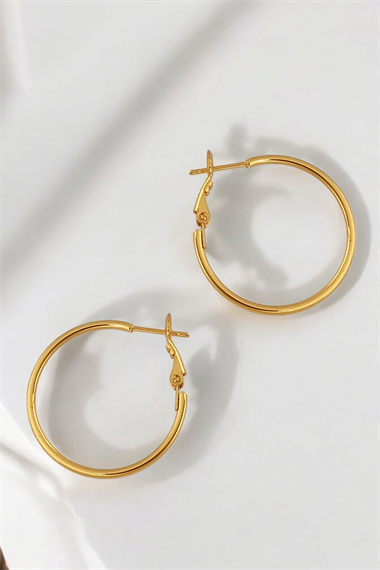 Çelik Renk Atmaz Halka Küpe (20mm)