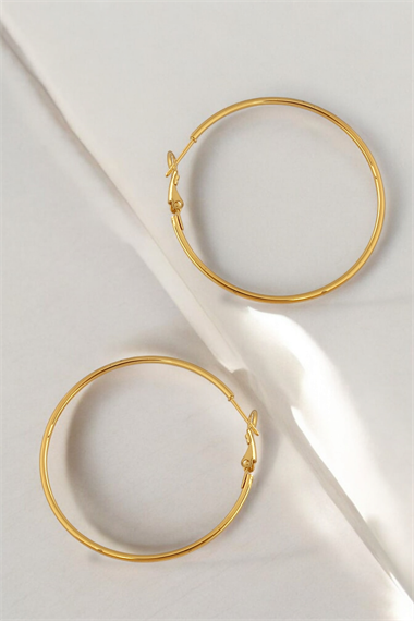 Çelik Renk Atmaz Halka Küpe (50mm)