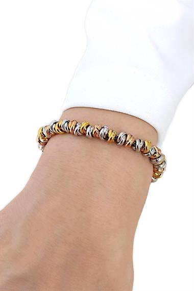 Çelik Renkli İç İçe Geçmeli Bileklik