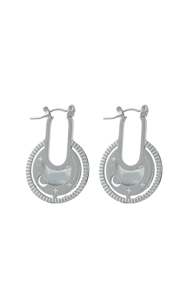 Çelik Sedefli Ay Küpe TrKüpe35195