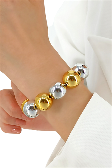 Çelik Sıralı Büyük Toplu Bileklik