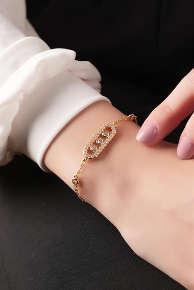 Çelik Taşlı Bileklik Taşlı Messika Bileklik 70840