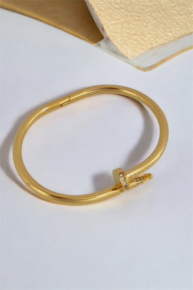 Çelik Taşlı Çivi Kelepçe Bileklik TrBilek70229