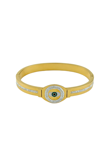 Çelik Taşlı Göz Kelepçe Bileklik TrBilek70314