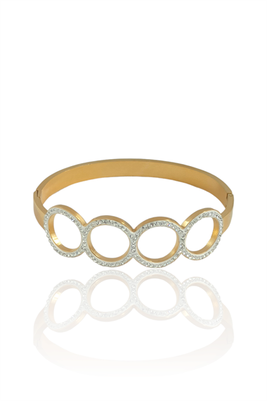 Çelik Taşlı Halka Kelepçe Bileklik