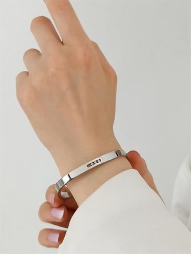 Çelik Taşlı Kare Kelepçe Bileklik