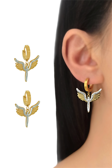 Çelik Taşlı Mikail Melek Küpe