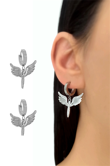 Çelik Taşlı Mikail Melek Küpe