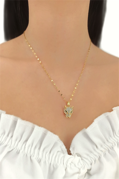 Çelik Taşlı Sonsuz Döngü Ezme Zincir Kolye 