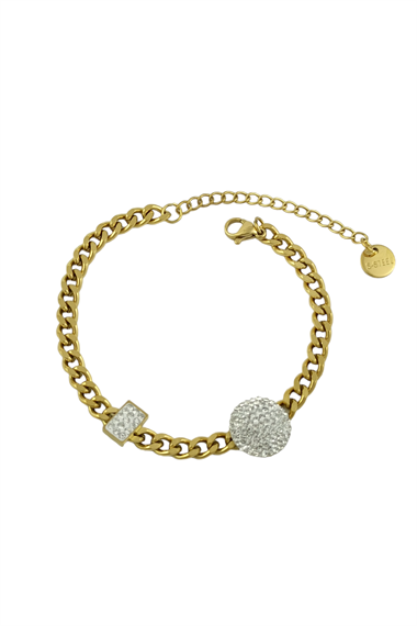 Çelik Taşlı Topcuk Zincir Bileklik TrBileklik70367