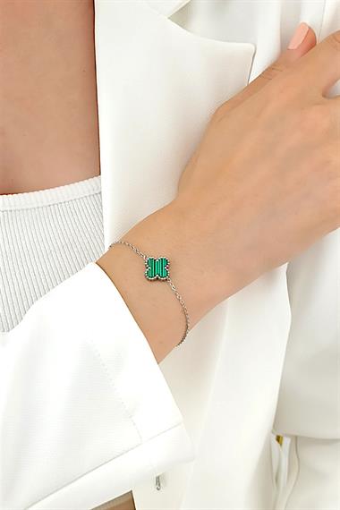 Çelik Tek Yonca Sedef Bileklik Van Cleef Model