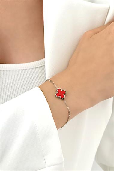 Çelik Tek Yonca Sedef Bileklik Van Cleef Model